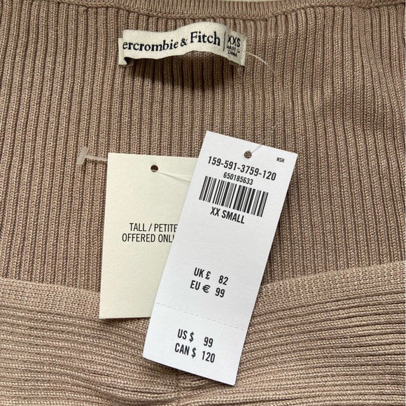 NWT Abercrombie & Fitch Cinched Front Cutout Sweater Midi Dress - Picture 7 of 14